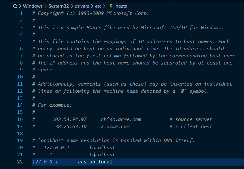 Fichier hosts windows