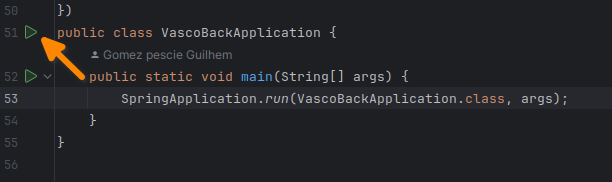 lancement de l'application