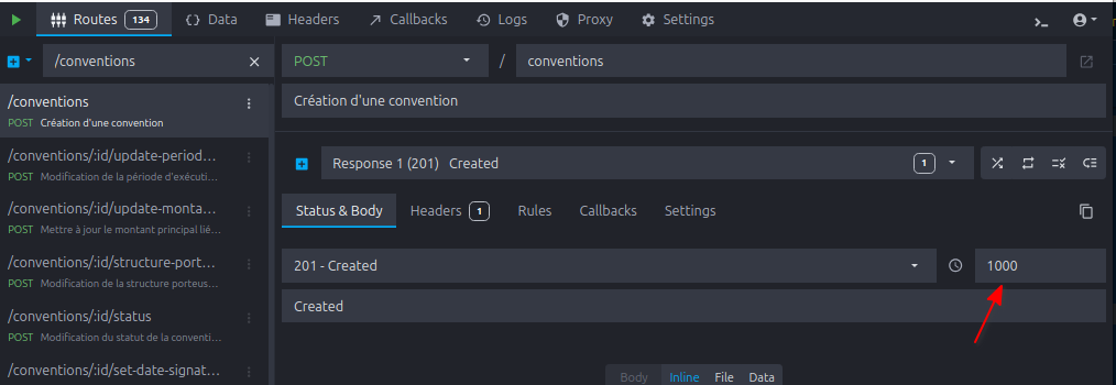 menu latence par route